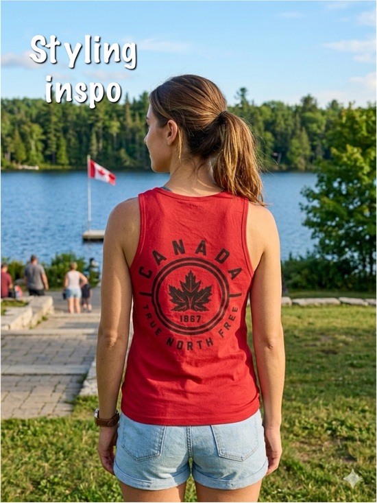Bluenotes Tops - Bluenotes Canada Red Graphic Tank Top